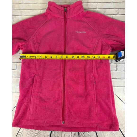 Columbia Pink LARGE GIRLS Zip Up Fleece Jacket - Picture 4 of 6